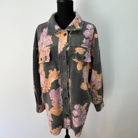 NWT Free People Floral Printed Ruby Jacket in Charcoal, Small, NWT - Picture 4 of 8